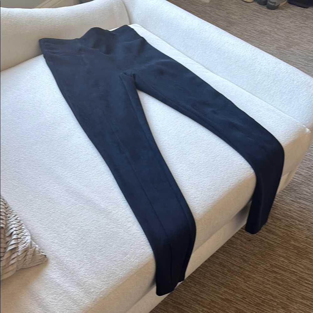 Spanx Navy Suede Leggings